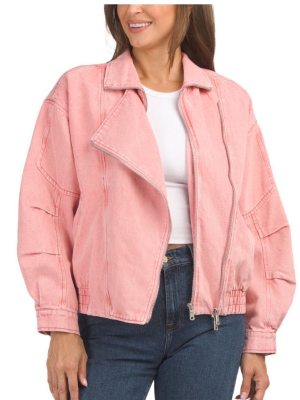 Avec Les Filles Women Denim Zip-Front Jacket